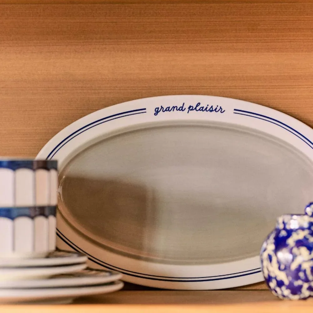 Anthropologie Café Violette Handpainted Stoneware Small Serving Platter NWT